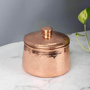 Recipiente de Almacenamiento de Alimentos Tradicional de Diseño Martillado Hecho de Cobre para Cocina, Hogar, Hotel, Camping, etc. - Product Image 2