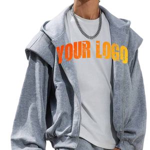 ชุดวอร์มสำหรับผู้ชายโอเวอร์ไซส์ผ้าคอตตอนผ้าฟลีซแบบมีซิปรูดสำหรับ100% ผลิตจากโรงงาน - Product Image 3