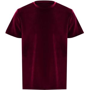 T-shirts avec logo personnalisé en gros T-shirts en velours unisexes à manches courtes respirants et brillants pour hommes allongés - Product Image 1