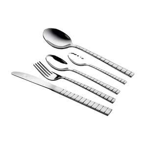 Ensemble de couverts en acier inoxydable haut de gamme unique 5 pièces de couverts en argent de style américain de luxe - Product Image 5