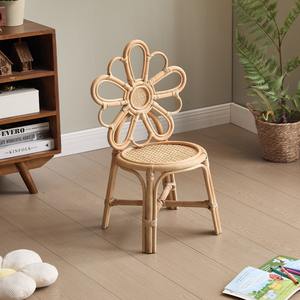 Rattan <b>children</b> <b>chairs</b> with flower pattern cheap price natural hand weave kids dining <b>chair</b> - Product Image 6