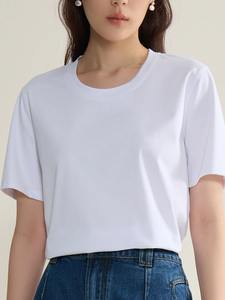 Camiseta minimalista de verano para mujer Top versátil antiincrustante de moda con escote Doble - Product Image 3