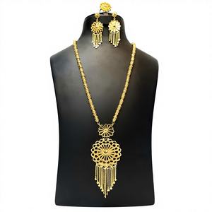 Nuevo Conjunto de Collar con Colgante Chapado en Oro de 24K para Mujer, Estilo Árabe Clásico, Joyería Fina para Bodas y Fiestas, Regalo - Product Image 1