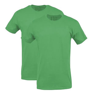 T-shirt uni pour homme en tissu tricoté coton élasthanne, design vierge avec logo personnalisé et couleur unie - Product Image 3