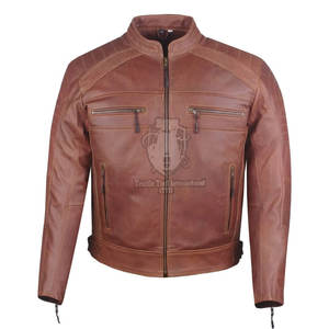 Veste de moto respirante de haute qualité en gros 2025, veste de course en cuir véritable pour hommes, personnalisée, élégante, toutes saisons - Product Image 1