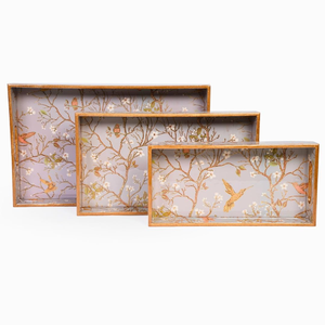 Amimashop Set of 3 Wooden Serving Trays | Wooden Tray for <b>Kitchen</b> Organizer, Home <b>Decor</b> - Product Image 4