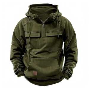 Men's Customized Logo Pullover Sweatshirt Solid Design Hooded Casual <b>Coat</b> with Pocket for Autumn Sportswear on Sale in UK - Product Image 4