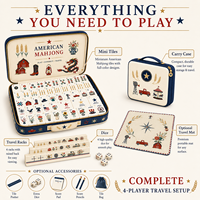 Mini Amerikanisches Mahjong Reiseset Tragbare Kompakte Acryl-Steine für 4 Spieler mit Tragetasche OEM Private Label Großhandel