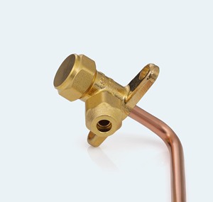 Válvula Divisora de 2 Vías de Latón 1/4 7/16-20 SAE 45 °   90 °   Tubería de Cobre Curvada 23G 800PSI R22 R410A R32 Válvula de Servicio de Aire Acondicionado India - Product Image 2