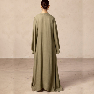 New Autumn Winter Abaya Design Dubai Islamic Clothing Thick Polyester Abayas Women Muslim Custom Inner <b>White</b> Suit 2 Piece - Product Image 6