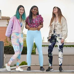 Leggings Tie Dye pour femmes pantalons de salon et de yoga décontractés athlétiques Double brossé 4 voies extensible confort ultime et doux au beurre - Product Image 5