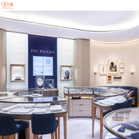 Comptoir à bijoux en cuir haut de gamme personnalisé Magasin d'articles de luxe Présentoir à meubles Vitrine à bijoux Design