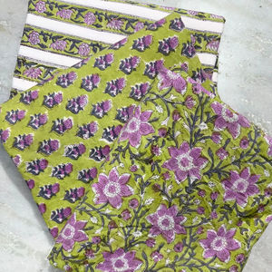 ผ้าฝ้ายบล็อกมือพิมพ์ลายผ้าฝ้าย100% บล็อกระบายอากาศได้ดีแบบดั้งเดิมมรดก - Product Image 1