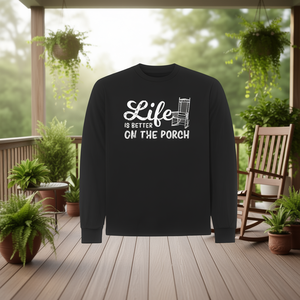 Camiseta de manga larga con estampado de silla Life Is Better On The Porch - Product Image 3