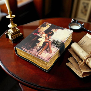 Journal en cuir imprimé fait à la main Vintage femme Art couverture cahier à couverture rigide Deckle papier Antique journal pour écrivains artistes cadeau - Product Image 3