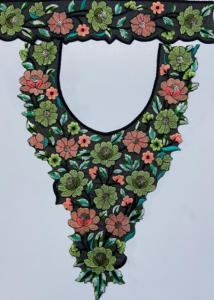 Patchs de marques durables écologiques à col brodé en coton biologique avec belle broderie - Product Image 4