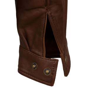 Blouson aviateur en cuir d'agneau brun de haute qualité pour homme, taille plus, hiver, respirant, plis avant et arrière, poches latérales - Product Image 2