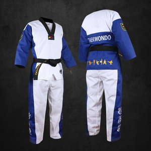 Fabricante de fábrica de artes marciales peso ligero cómodo Taekwondo Karate uniforme por maximizar el desgaste - Product Image 4