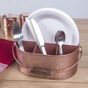 Wholesale Fancy Designer <b>Copper</b> Color Oval Shape <b>Utensil</b> Holder <b>Utensil</b> Caddy - Product Image 4