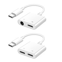 Adaptateur répartiteur USB-C 2 en 1 double USB-C audio et dongle de chargement pour iPhone 16, IPad, MacBook, Samsung S25