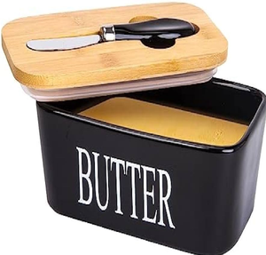 Beurrier en céramique floral multicolore orné, disponible à prix de gros, beurrier en céramique - Product Image 3