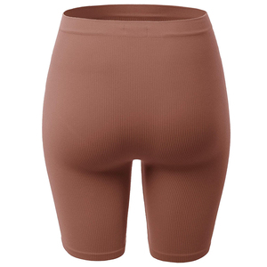 Custom Seamless Gym Sport Fitness Workout Brown Yoga Shorts Cintura alta Soft Stretch Activewear para mujeres - Product Image 6