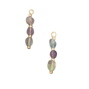 Pendentif à breloque chrétien en argent 925 Tumble Fluorite Gemstone-Bijoux à breloques en plaqué or-Bijoux faits à la main en gros - Product Image 1