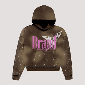 Sweat à capuche personnalisé 500 g/m² lavé à l'acide 100% coton brodé et doublé surdimensionné par Hanger Impex - Product Image 6