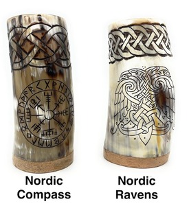 Chope à bière artisanale en corne de bœuf, tasse à boire traditionnelle naturelle - Product Image 3