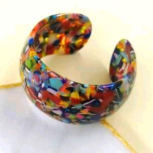 REALLY Jewelry Resina Acrílico Pulsera Brazalete Exagerado Deslumbrante Multicolor Ancho Irregular Cuadrado Acrílico Pulseras para - Product Image 1