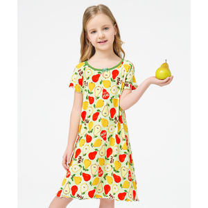 Chemises de nuit décontractées à manches courtes pour filles, en tissu tricoté doux en bambou, tailles 3T-12Y - Product Image 6