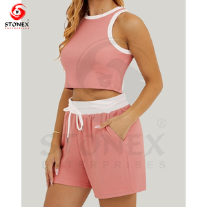 Conjunto Deportivo de Dos Piezas para Mujer, Diseño Personalizado, Pantalones Cortos con Logotipo, Ropa Casual al Por Mayor, Precio Personalizado, para Adolescentes - Product Image 2
