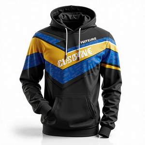 เสื้อฮู้ดผู้ชายแบบสวมหัว สั่งทำได้ ทรงโอเวอร์ไซส์ พิมพ์ลายแบบซับลิเมชั่น สตรีทแวร์ ทนทาน สวมใส่สบาย ผลิตจากโพลีเอสเตอร์และผ้าฝ้ายผสม - Product Image 4