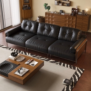 Premium Larch <b>Wood</b> <b>Frame</b> <b>Sofa</b> Modern European Style Living Room Couch with 40D High Resilience Foam and Down Filling - Product Image 2