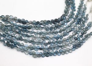 Cuentas de Aguamarina Natural de 8 pulgadas de alta calidad, forma de corazón de lágrima suave, piedras preciosas de cuarzo de cristal de 4mm, fabricación de joyas hechas a mano - Product Image 5