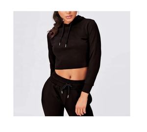 Sudadera con Capucha Corta de Invierno Personalizada para Mujer, Sudadera Informal Holgada con Logotipo en el Pecho y Capucha de Lona - Product Image 1