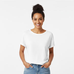 Surdimensionné femmes t-shirt mode coton à manches courtes décontracté haut d'été confortable doux t-shirt pour Streetwear et Gym - Product Image 1