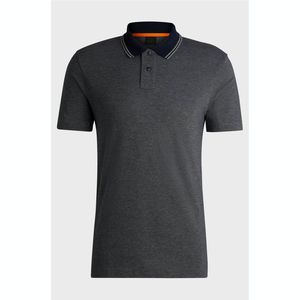 Polo blanc sans boutons à manches courtes et à ourlet côtelé coupe ajustée pour homme, léger, en coton coloré pour l'été avec logo personnalisé - Product Image 1