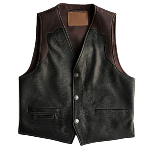 Gilet de moto professionnel d'hiver 2026, cuir véritable perforé noir de haute qualité, logo personnalisé, respirant - Product Image 1