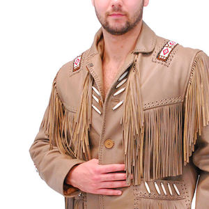 Chaqueta Bomber de Cuero Genuino Personalizada con Logotipo Privado, Estilo Urbano Informal, con Flecos, Transpirable, Resistente al Viento, para Invierno - Product Image 5