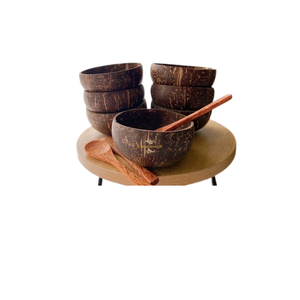 Handmade Polished <b>Coconut</b> <b>Shell</b> Bowls-Traditional Vietnamese Design Eco-Friendly Sustainable Dinnerware Set of 6-10 for Home Use - Product Image 5