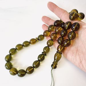 Perles de prière islamiques vertes, perles musulmanes en ambre olive - Product Image 3