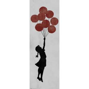 Affiche murale style moderne Banksy 'Girl Floating Door' pour décoration murale - Product Image 1