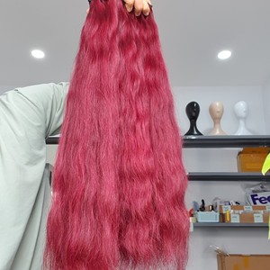 Venta al por mayor de cabello GUGU HAIR 100% Remy vietnamita, paquetes de cabello humano con ondas naturales, ondas profundas, color burdeos, 20 pulgadas, doble capa, sin procesar, suelto - Product Image 1