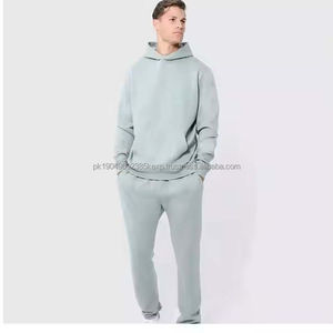 Survêtement décontracté pour homme, coupe ample, avec capuche, jogging, épaules tombantes, respirant, en molleton, logo imprimé, survêtement décontracté pour homme, coupe ample - Product Image 1