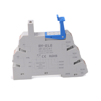 RY-ELE 41F-2Z-C4-1 Socle de relais miniature à enfoncement fin 16A 250VAC Bipolaire 2CO Bloc d'interface de relais étanche pour rail DIN