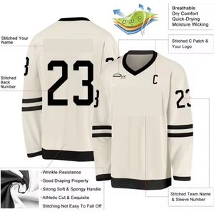 Maillots de hockey personnalisés en twill brodé, imperméables, respirants et à séchage rapide, avec impression par transfert thermique, service OEM 2024 - Product Image 4