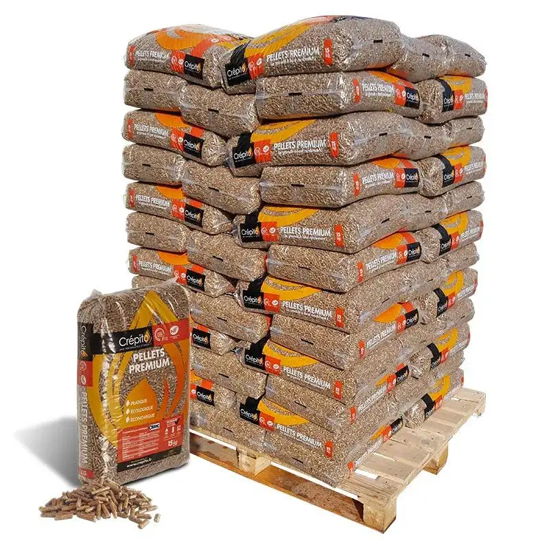 Tinh khiết thông số lượng lớn viên gỗ Châu Âu viên gỗ DIN cộng với viên gỗ 6mm trong túi 15kg cho hệ thống sưởi ấm