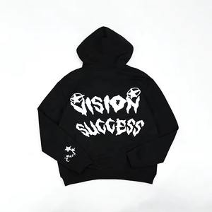 Sudaderas con capucha de manga corta de ajuste regular para hombre de otoño con estampado digital personalizado con bolsillo de tela polar poliéster/algodón OEM - Product Image 1