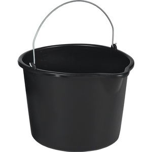 Cubo de polietileno negro de 12 litros con boquilla para construcción - Product Image 1